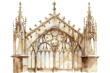 Obraz premium Dark academia gothic architecture cathedral building worship.