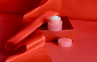 Festive sophistication, ribbon and festive packaging, skin care, Winter care Moisturizer for Christmas