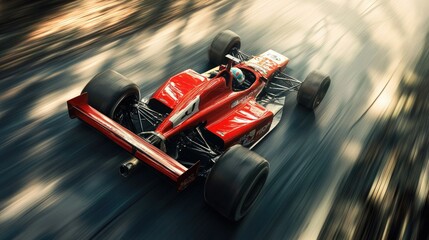 An Image of an Overhead Racing Car