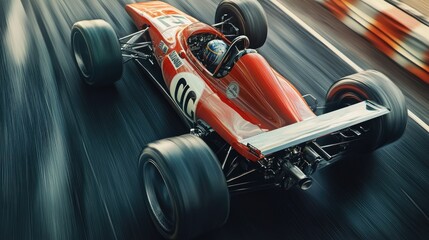 Obraz premium An Image of an Overhead Racing Car