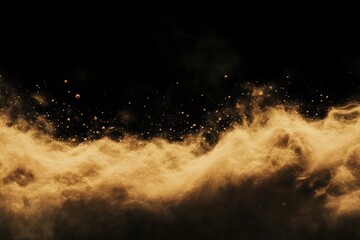 Golden dust particles in motion