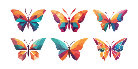 Colorful butterfly Vector logo template.  Butterfly  Mascot illustration.