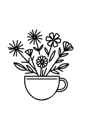 Flowers SVG, Wildflowers SVG, Garden SVG, Flowers Decor, Flowers Design, Flowers Logo, Floral SVG, Nature SVG, Blossom SVG, Flowers Line Art, Vector, Clipart, Silhouette, Cut file for Cricut SVG, JPG,