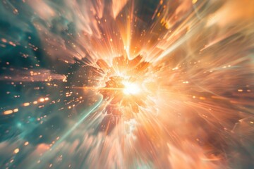 Fototapeta premium Vibrant cosmic explosion light background