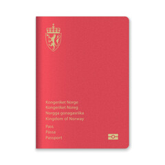 Norway Passport Cover with Gold Emblem and Text