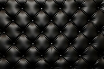 Luxurious black leather tufted texture