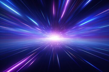 Obraz premium Futuristic vibrant light speed illustration
