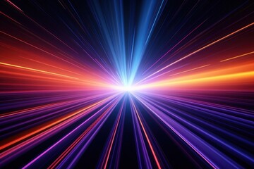 Obraz premium Vibrant futuristic light speed illustration