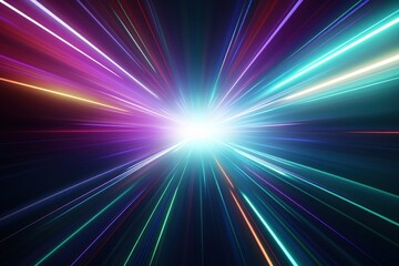 Vibrant neon light burst illustration