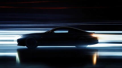 Car silhouette with motion light effect