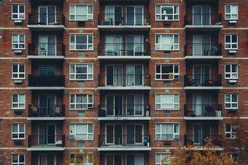 Urban Apartment Building with Balconies and Windows