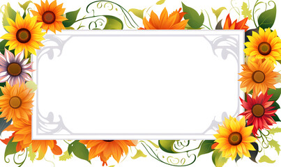 Obraz premium frame with sunflowers