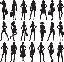 People in Different Poses Silhouette Collection, People in Different Poses Silhouette, 