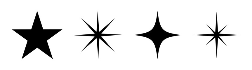 Stars. Black Stars. Star Vector Icons. Stars collection. Star Rating