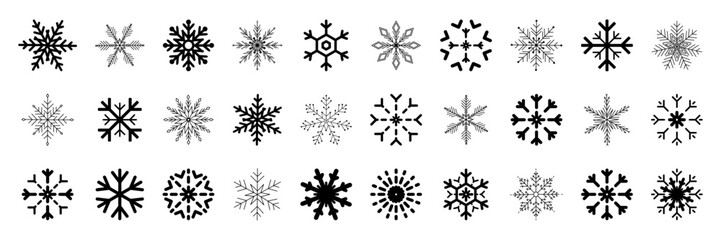 Snow Icons. Snowflakes Vector Icons. Winter Icons. Snow or Snowflake symbol. Snow. Snowflakes