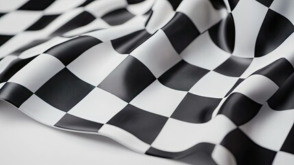 Checkered racing flag on black