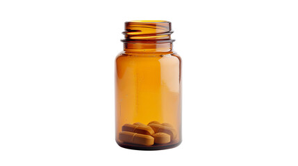 Empty pill bottle isolated on transparent background, PNG