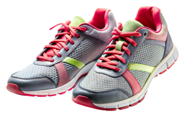 Comfortable, stylish athletic shoes on transparent background