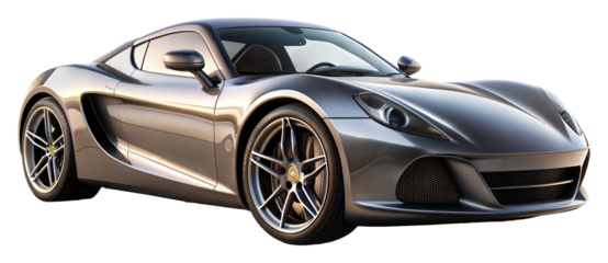 Sleek car displayed on transparent background