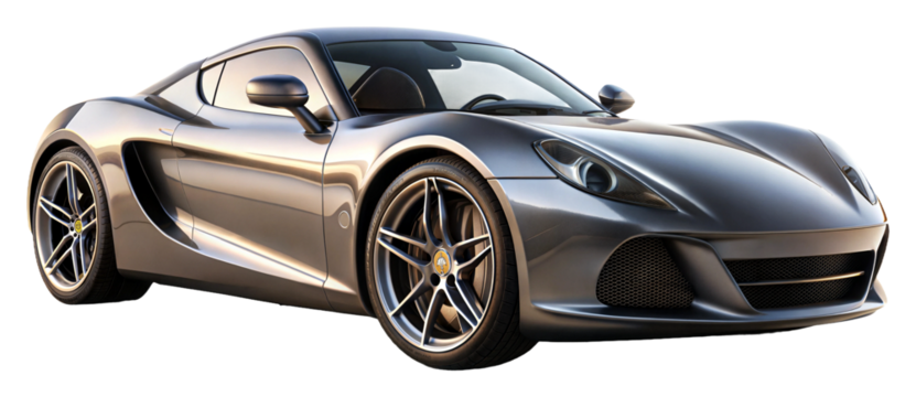 Sleek car displayed on transparent background - Powered by Adobe