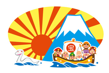 巳年　七福神の宝船