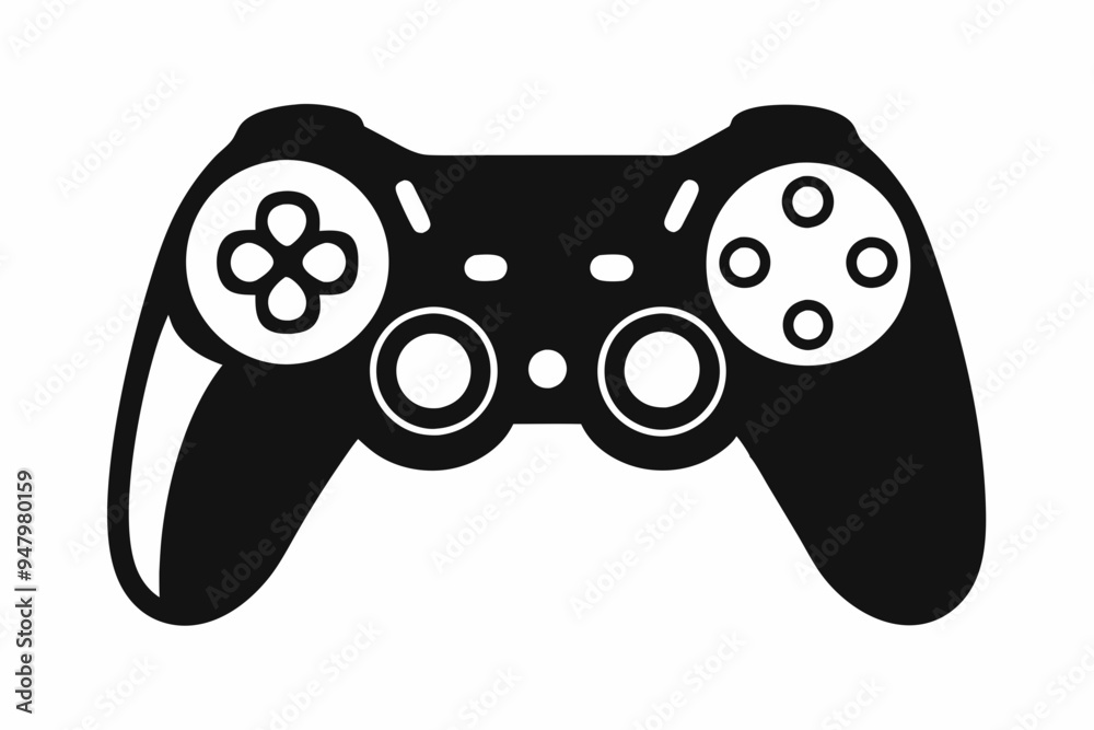 Wall mural Joystick silhouette vector icon, Game controller art illustration