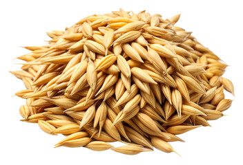 Golden grains piled high in farm setting on transparent background