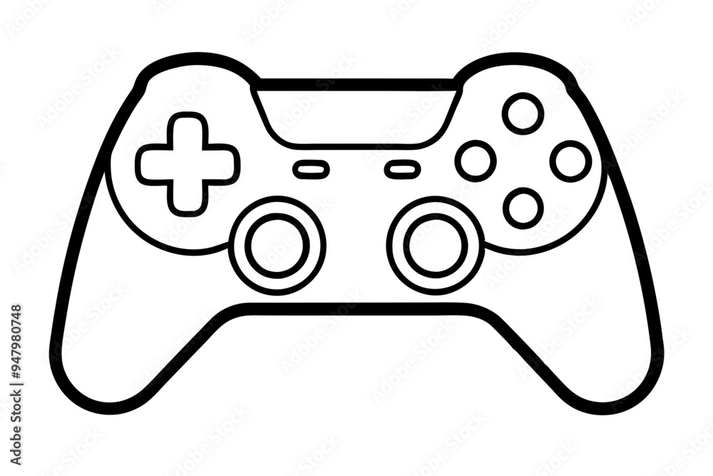 Wall mural joystick silhouette vector icon, game controller art illustration