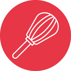 Whisk line circle icon