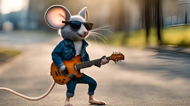  tiny rocker shreds on a miniature guitar