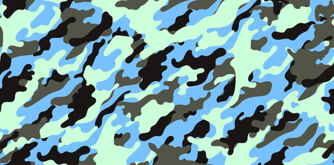 Fototapeta premium Winter military camouflage. Vector camouflage pattern for army. Camouflage texture seamless pattern 