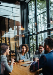 Obraz premium Business people smiling adult togetherness architecture.