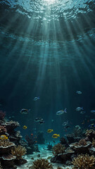 Fototapeta premium spectacular underwater vistas full of life deep underwater background 