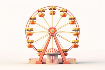 Wheel fun white background merry-go-round.