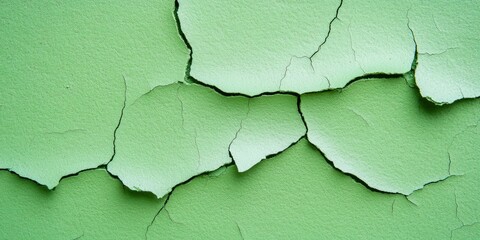 Obraz premium Captivating Cracked Green Wall Texture, A Study in Urban Decay and Architectural Aesthetics