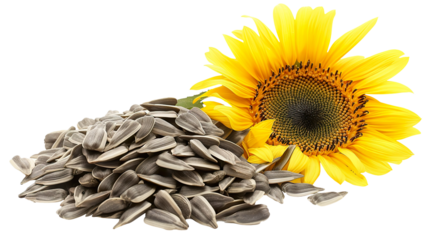 Sunflower Seeds isolated on transparent background, PNG