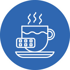 Hot Chocolate line circle icon