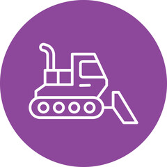 Snow Groomer line circle icon