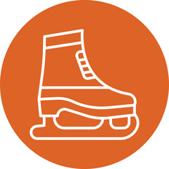 Ice Skates line circle icon