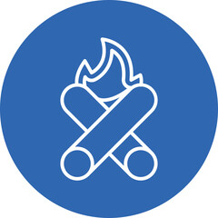 Fire Pit line circle icon