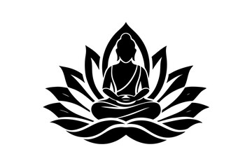 Buddha Logo Icon Vector Illustration - Spirituality and Peace Design