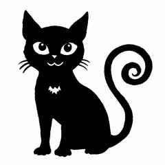 halloween cat vector  silhouette