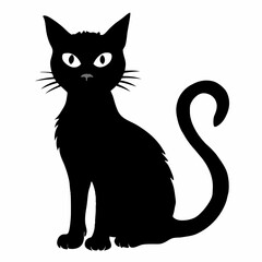 halloween cat vector  silhouette