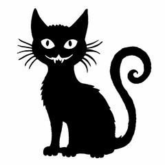 halloween cat vector  silhouette