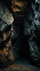 narrow crevices in the deep nature cave background backdrop