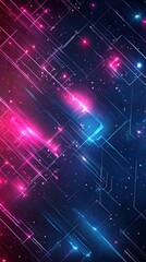 Abstract digital background featuring vibrant pink and blue lines with glowing effects for modern designs and technology themes.