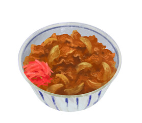牛丼のイラスト
