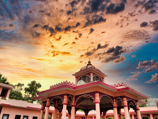 Picture of architecture of Tripura Sundari Temple at Banswara shot against a beautiful sunset 
