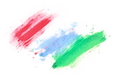 Colorful grunge brush strokes oil paint isolated on white background