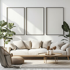 pillow picture identity minimal mockup portfolio couch living sofa canvas furniture up contemporary poster apartment floor photo room graphic beige chair image frame interior mock blank